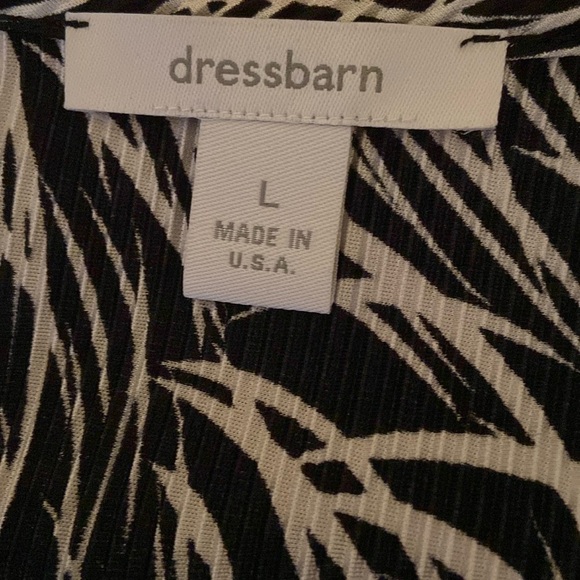 Dressbarn Black And White Ruffle Crepe Long Bell Sleeve Blouse Y2K Going Out Top - Picture 4 of 5